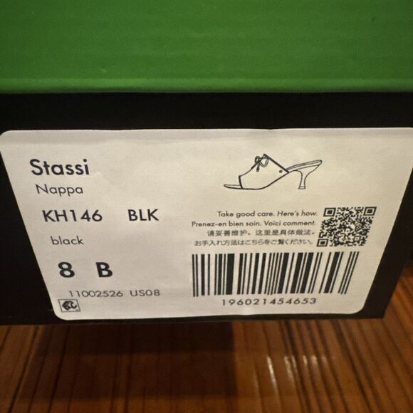 Kate Spade Size 8 Leather Black Stassi Bow Mules Black Heels New Nordstrom - Picture 11 of 11